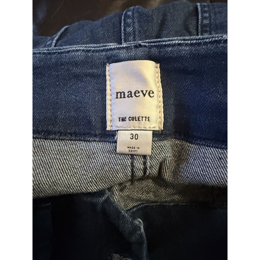 Anthropologie Maeve The Colette Jeans Women 30 Wide Leg Crop High Rise Dark Wash - Picture 4 of 5